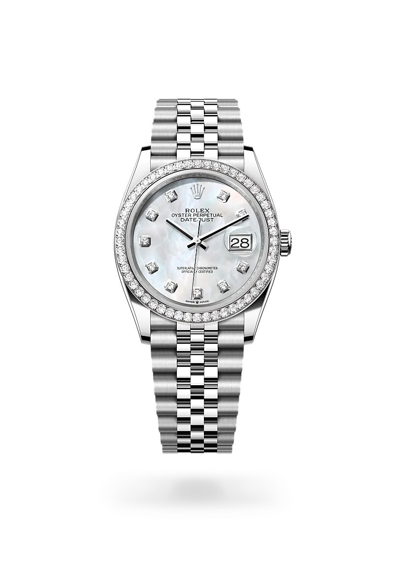 Rolex Datejust in White Rolesor - combination of Oystersteel and white gold, M126284RBR-0011 - Shreve Palo Alto