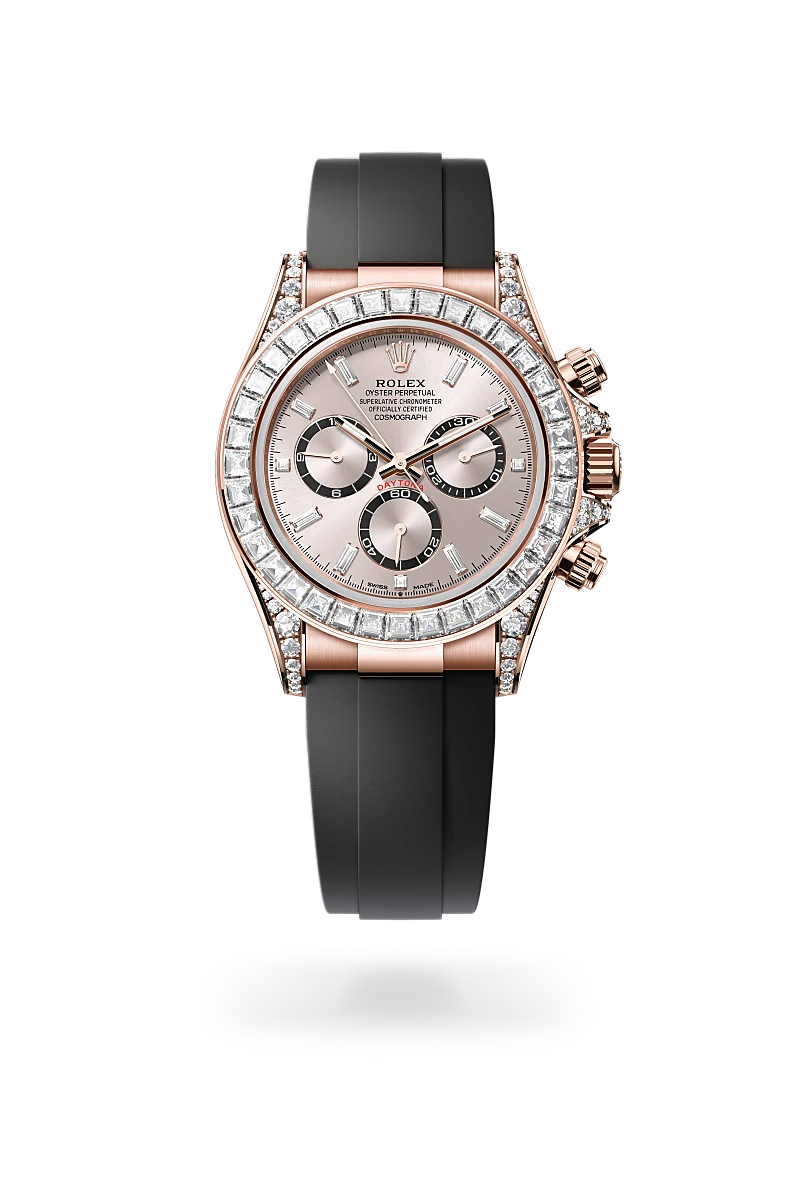 Rolex Cosmograph Daytona in 18 kt Everose gold with lugs set with diamonds, M126535TBR-0002 - Shreve Palo Alto