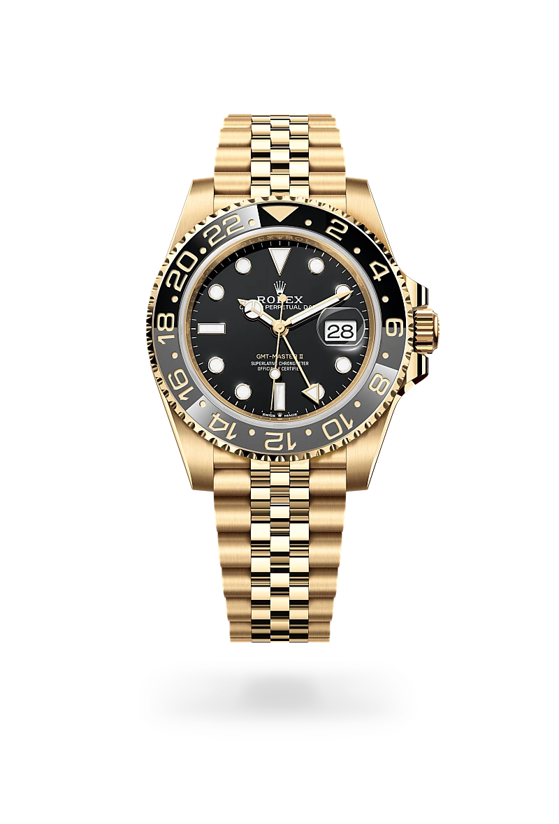 Rolex GMT-Master II in 18 kt yellow gold, M126718GRNR-0001 - Shreve Palo Alto