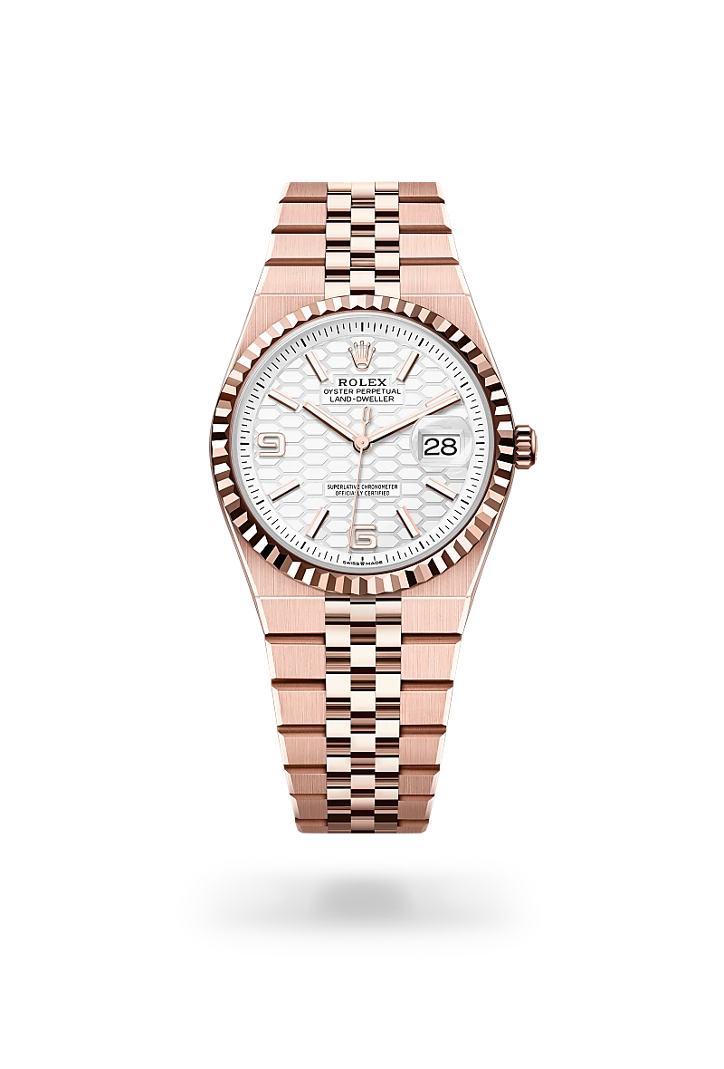 Rolex Land-Dweller in 18 kt Everose gold, M127235-0001 - Shreve Palo Alto
