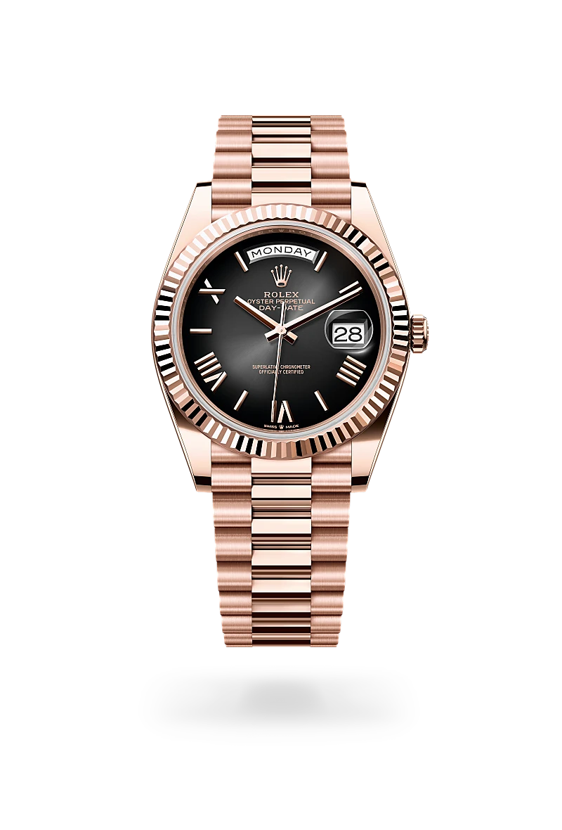 Rolex Day-Date in 18 kt Everose gold, M228235-0055 - Shreve Palo Alto