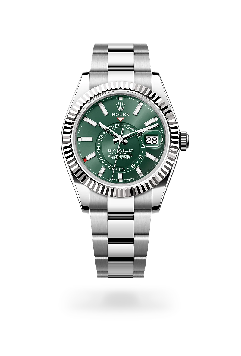 Rolex Sky-Dweller in White Rolesor - combination of Oystersteel and white gold, M336934-0001 - Shreve Palo Alto