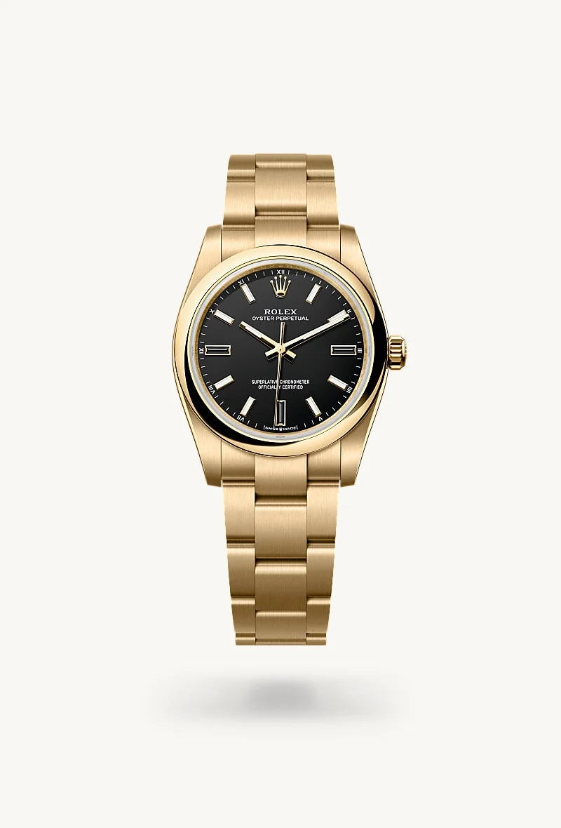 Rolex Oyster Perpetual 34 18 kt yellow gold, M124208-0001