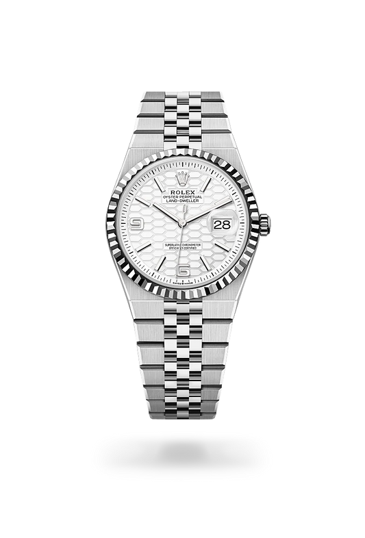 rolex Land-Dweller in White Rolesor - combination of Oystersteel and white gold, M127234-0001 - Rolex Boutique - Palo Alto