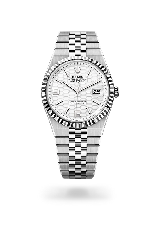 rolex Land-Dweller in White Rolesor - combination of Oystersteel and white gold, M127334-0001 - Rolex Boutique - Palo Alto