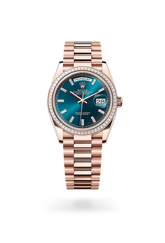 rolex Day-Date in 18 kt Everose gold, M128395TBR-0032 - Rolex Boutique - Palo Alto