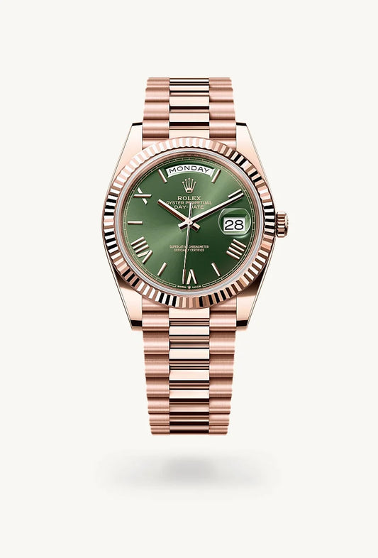 rolex Day-Date in 18 kt Everose gold, M228235-0025 - Rolex Boutique - Palo Alto