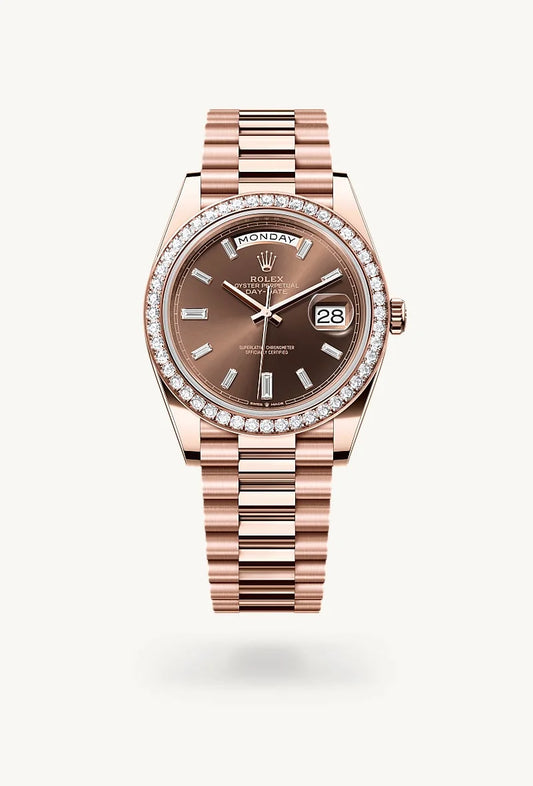 rolex Day-Date in 18 kt Everose gold, M228345RBR-0006 - Rolex Boutique - Palo Alto