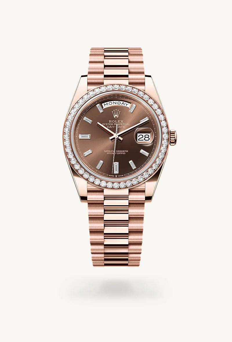 Rolex Day-Date in 18 kt Everose gold, M228345RBR-0006 - Rolex Boutique Palo Alto
