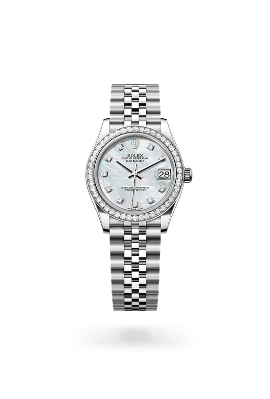 rolex Datejust in White Rolesor - combination of Oystersteel and white gold, M278384RBR-0008 - Rolex Boutique - Palo Alto