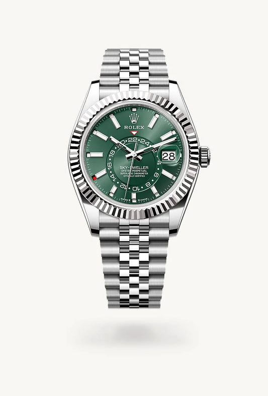 rolex Sky-Dweller in White Rolesor - combination of Oystersteel and white gold, M336934-0002 - Rolex Boutique - Palo Alto