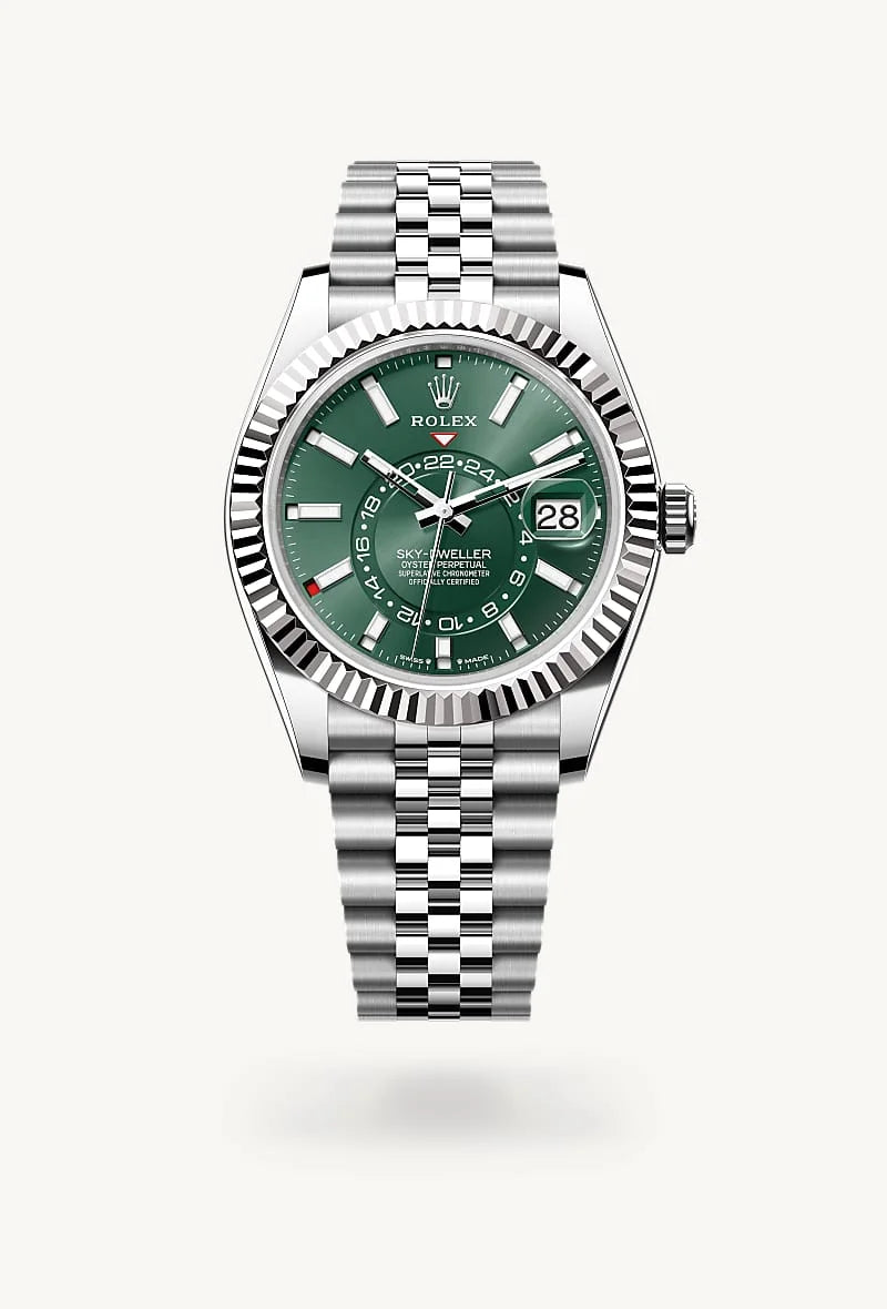 Rolex Sky-Dweller in White Rolesor - combination of Oystersteel and white gold, M336934-0002 - Rolex Boutique Palo Alto