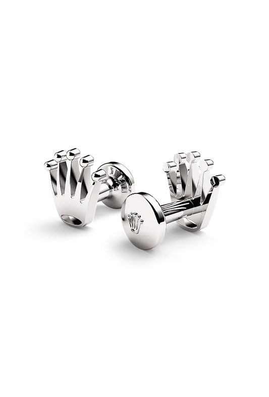 Rolex ‘Crown’ cufflinks White gold A1019 at Rolex Boutique - Palo Alto