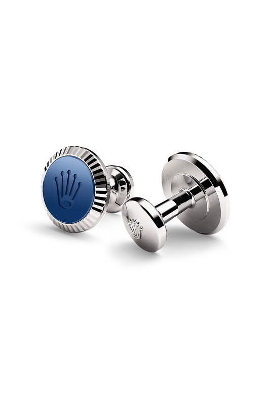 Rolex ‘Fluted’ cufflinks White gold and ceramic A1039 at Rolex Boutique - Palo Alto
