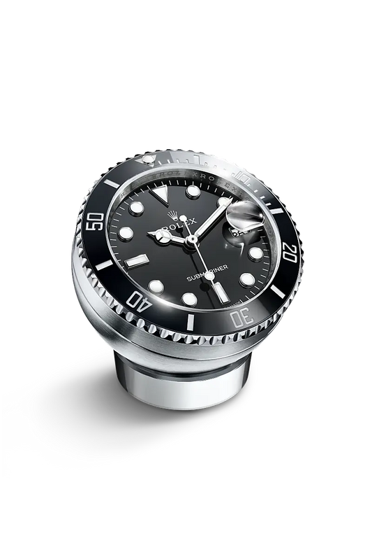 Rolex Submariner Date desk clock 80 mm, stainless steel C909010LN-0001 at Rolex Boutique - Palo Alto